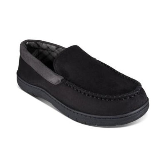 Haggar Men's Faux-Suede Fleece-Lined Venetian House Slippers, Size M, NWB - Picture 1 of 1